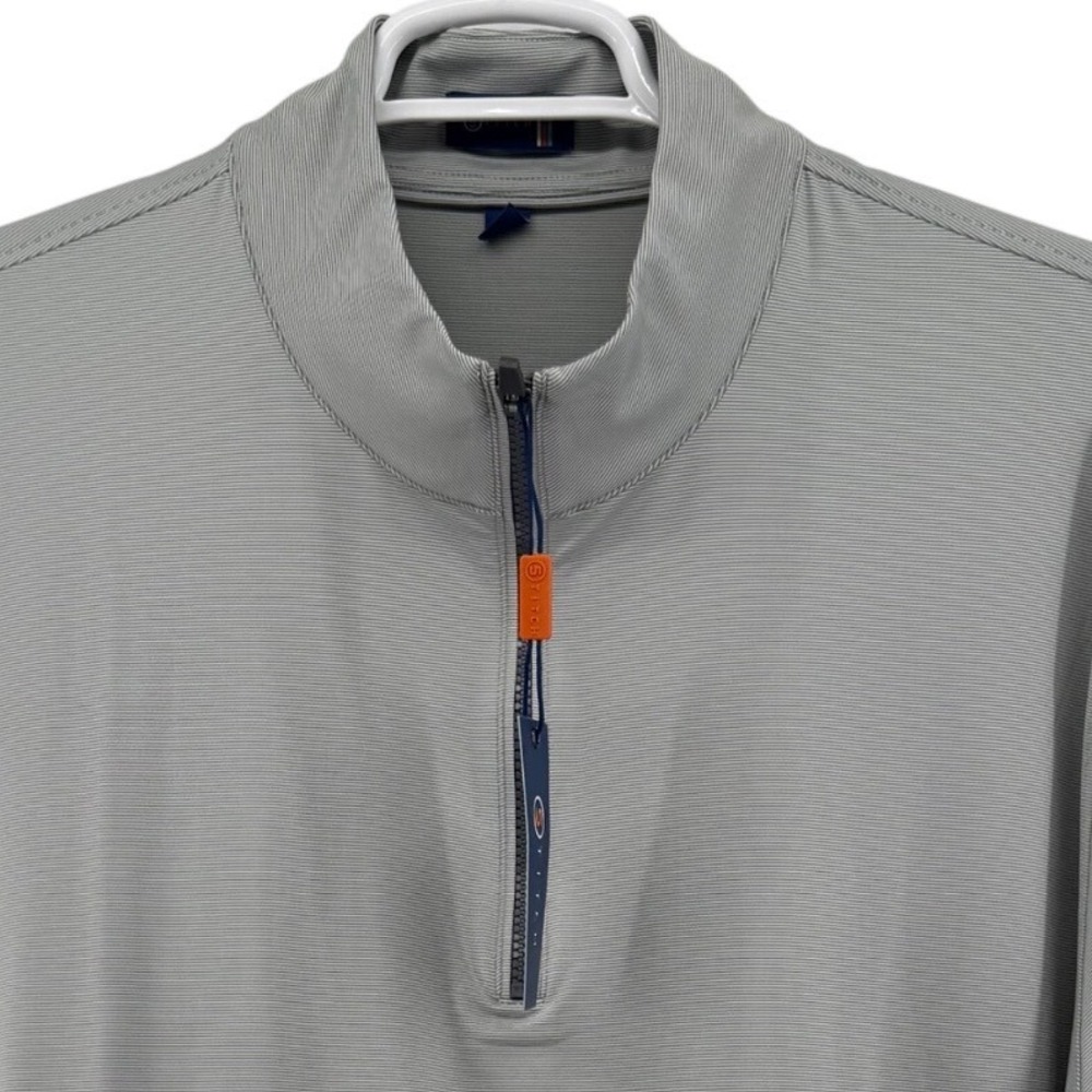 Stitch Golf Scout Micro Stripe 1/4 Zip Forged Gray Pullover XXL James Hardie NWT